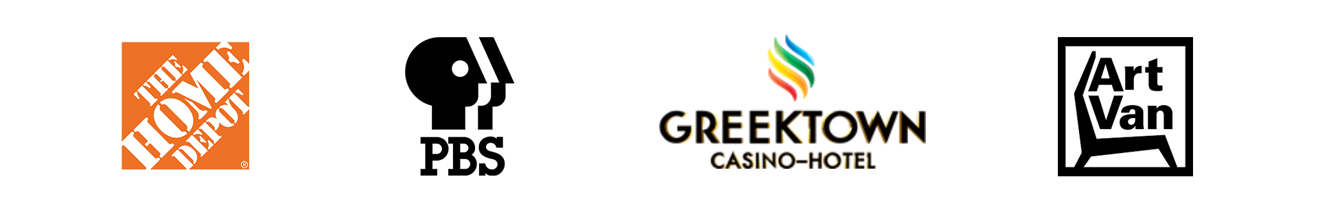 The Home Depot, PBS, Greektown, Art Van